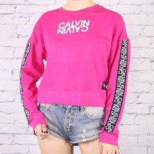 Calvin Klein Performance pink cropped sweater b1